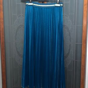 Anthropologie Maeve blue velvet skirt Xs NWT